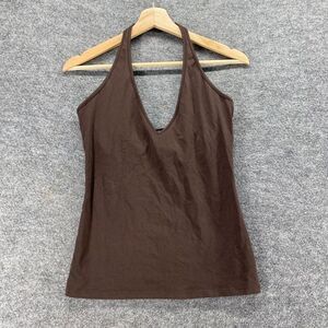 New Supima Bra Top Women M Medium Brown Halter Neck Wireless Opaque